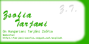 zsofia tarjani business card