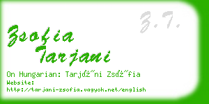 zsofia tarjani business card